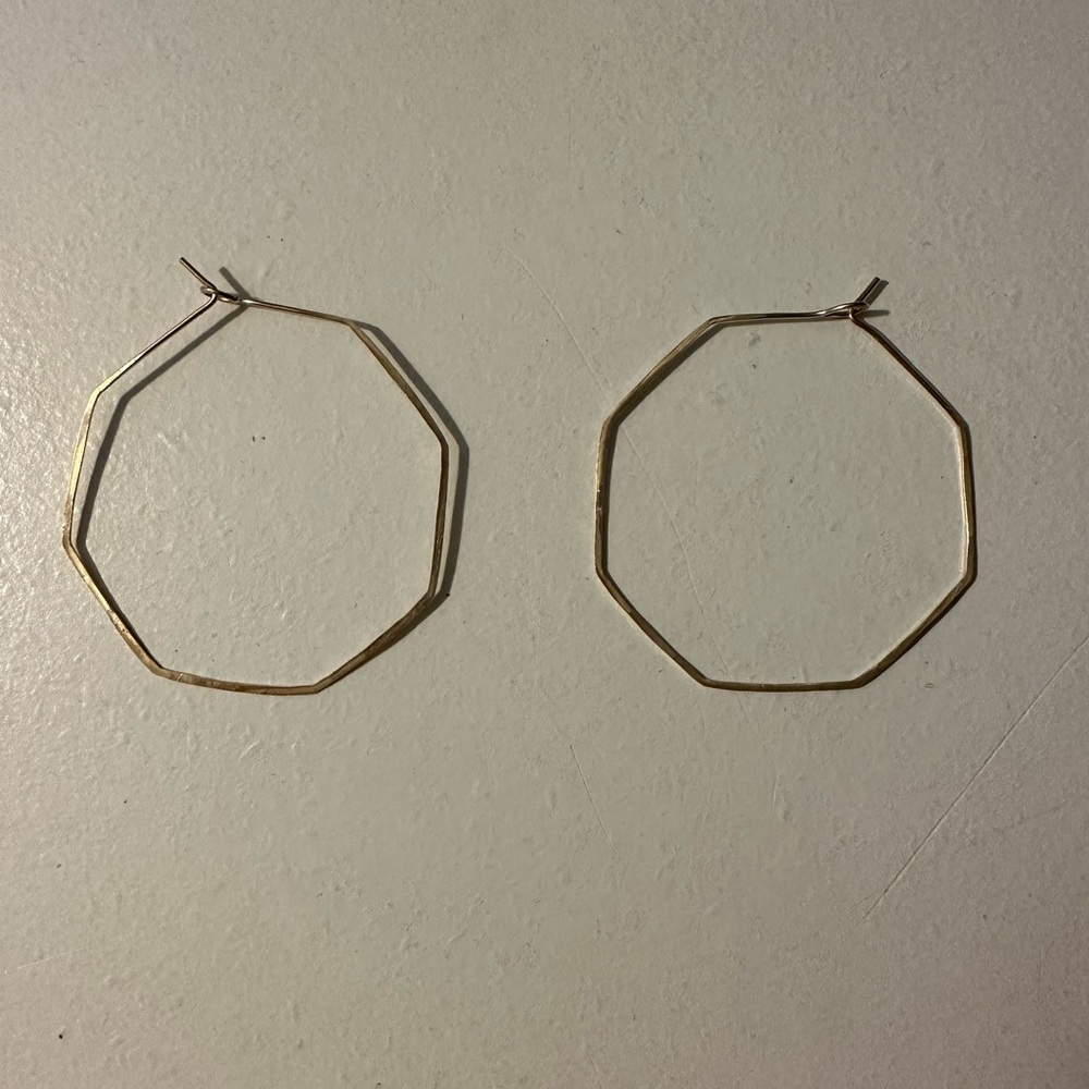 Adorn Gold Octagon Hoop Earrings